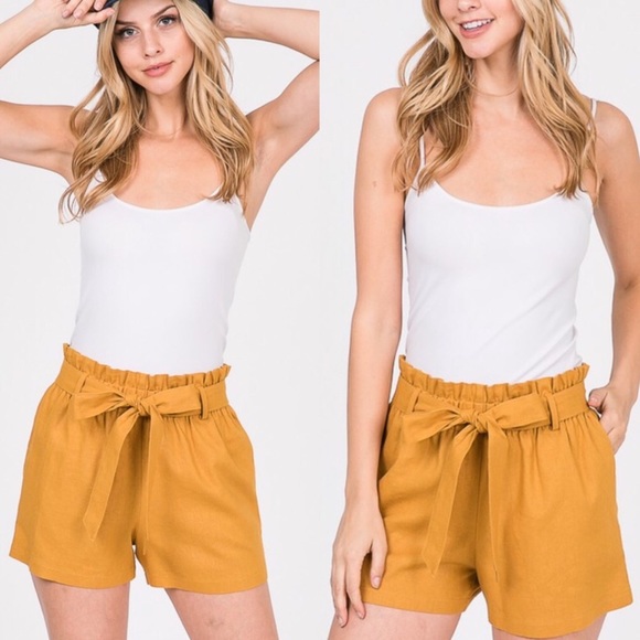 Pants - 🛑BOGO‼️🔥Trendy High-waisted Linen Shorts!